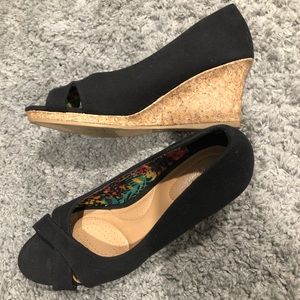 Black Wedges with open toe
